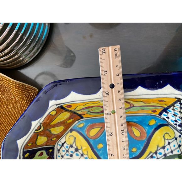 Talavera Rectangular Dish Made in Mexico - Picture 7 of 7